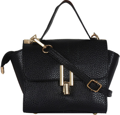

vamsum Women Casual Black PU Sling Bag