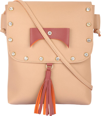 

Rajni Fashion Girls Casual Beige, Maroon PU Sling Bag