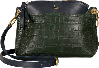 

Hidesign Women Casual Green Genuine Leather Sling Bag