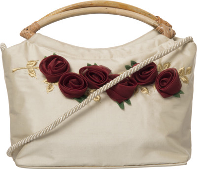 

Varasiddhisilks Women Casual White Silk Sling Bag