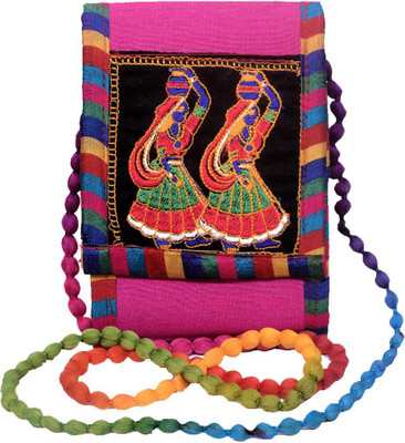 

KRISHNA HANDLOOM Girls Casual Multicolor Cotton Sling Bag