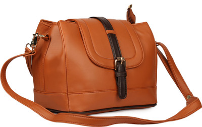 

Arfafashions Women Casual Tan PU Sling Bag