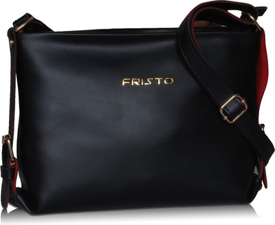

Fristo Women Formal Black PU Sling Bag