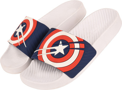 

DRUNKEN Men’s Captain America Duramo Slide White Navy Slip-On Sandal Size  Slides