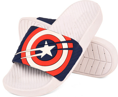 

DRUNKEN Men Captain America Duramo Slide White Navy Slip-On Sandal Size  Slides