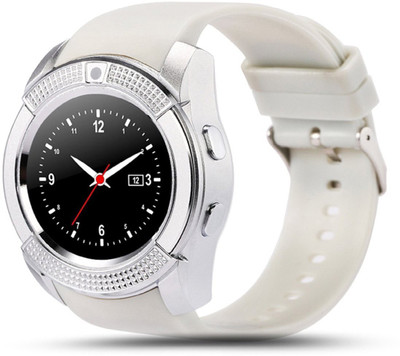 

Aquiver V8 Bluetooth Smart watch With Sim & Tf Card Support With Apps Like Facebook And Whatsapp Touch Screen Multilanguage Android/Ios Mobile Phone Wrist Watch Phone With Activity Trackers And Fitness Band Smartwatch(White Strap Regular)