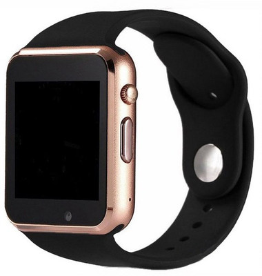 

M A ENTERPRISES Bluetooth with Built-in Sim card and memory card slot Compatible with Android IOS Mobiles Wrist Black Smartwatch(Black, Gold Strap Free Size)