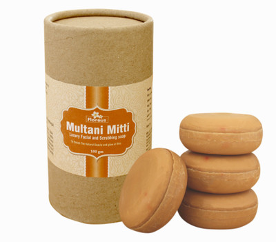 

Florous Multani Mitti Luxury Facial and Scrubbing Soap(400 g, Pack of 4)