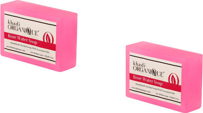 

Khadi Organique Khadiorganique Rose water Soap-Pack of 2(250 g, Pack of 2)