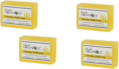 

Khadi Organique Khadiorganique chandan haldi soap- Pack of 4(500 g, Pack of 4)