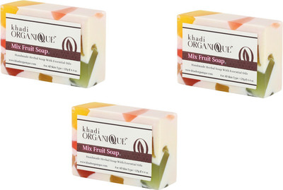

Khadi Organique Khadiorganique Mix Fruit Soap-Pack of 3(375 g, Pack of 3)