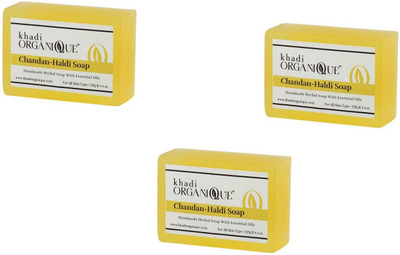

Khadi Organique Khadiorganique chandan haldi soap- Pack of 3(375 g, Pack of 3)