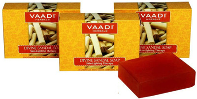 

Vaadi Herbals Divine Sandal Soap with Saffron & Turmeric (75 Gms)(75 g, Pack of 3)