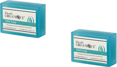 

Khadi Organique Khadiorganique pure mint soap- Pack of 2(250 g, Pack of 2)