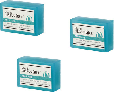 

Khadi Organique Khadiorganique pure mint soap- Pack of 3(375 g, Pack of 3)