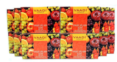 

Vaadi Herbals Fruit Splash Soap with Extracts of Orange, Peach, Green Apple & Lemon (75 Gms)(75 g, Pack of 12)