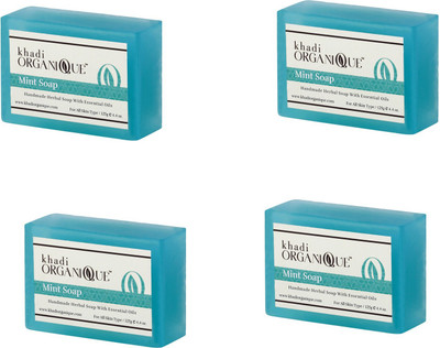 

Khadi Organique Khadiorganique pure mint soap- Pack of 4(500 g, Pack of 4)