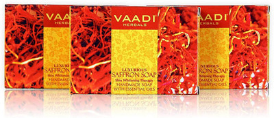 

Vaadi Herbals Luxurious Saffron Soap - Skin Whitening Therapy (75 Gms)(75 g, Pack of 3)
