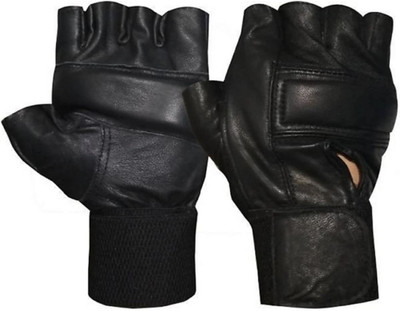 

beauty gold pure full lather palm support weight lifting Gym & Fitness Gloves (Free Size, Black)