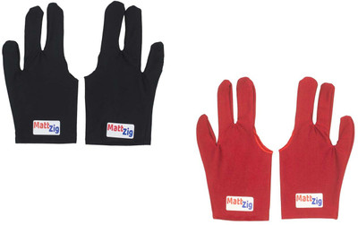 

MattZig Four Pcs of Pool Snooker Billiard Gloves (, Black, Red