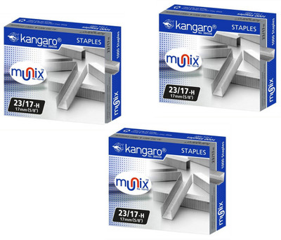 

Kangaro 23/17-H 17mm 23/17H 23/17-H Stapler Pins(Set of 3, Silver)