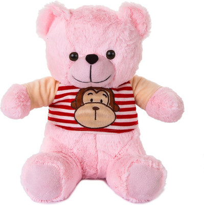 

ToynJoy Dazzling Pink Plush Teddy Bear Stuffed Toy with T-Shirt - 32 cm(Pink)