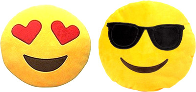 

EasyShop traders Soft Smiley Cushion,EST 564,Made with best quality Material/Fabric,Round shape ,yellow color,Pack of 2 smiley pillow - 33 cm(Yellow)