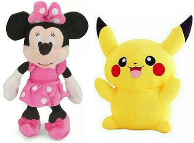 soniya Enterprises Pikachu-50cm and Minnie mouse soft toy - 55 cm(Multicolor)