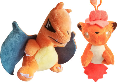 

imodish Pokemon GO Pokeball Set Of 2 Pcs. Vulpix And Charizard 12-15Cms. Soft Toy Plush Stuffed Toys - 15 cm(Multicolor)