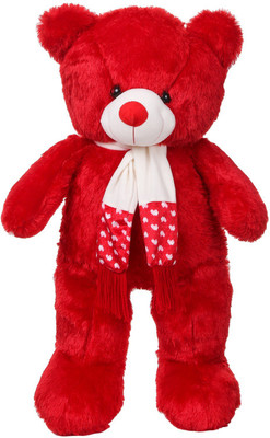 

ToynJoy 3 Feet Cute Heart print Design Muffler Red Teddy Stuffed Toy - 86 cm(Red)