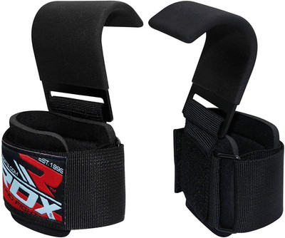 

RDX Gym Strap Weight Lifting Hook Strap Crossfit Wraps Wrist Support (Free Size, Black)