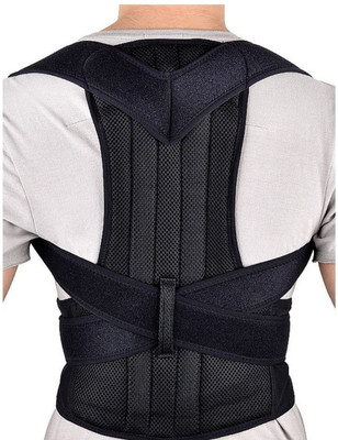 

SBE Adjustable Back Support Posture Corrector Shoulder Therapy Back Support (L, Black)