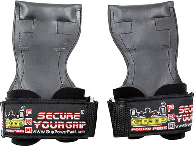 

Grip Power Pads Lifting Grips PRO Weight Gloves Wrist Support (M, Black)