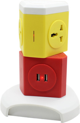

Impro 3 Plugs + 2 Usb Tower Power Sockets Spike Buster - 2 Floors Vertical- Surge Protector - Universal Multi Plug Points Adapter - High Quality 3 Socket Surge Protector(Multicolor)