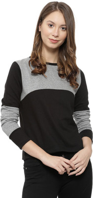 CAMPUS SUTRA Full Sleeve Color Block, Solid Women Sweatshirt