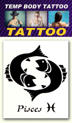 

smilendeal Smilendeal_T2435 Pisces Sun Signs Temp Body Tattoo(Pisces Sun Signs)