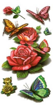 

smilendeal Smilendeal_T2533 Roses Temp Body Tattoo(Roses)