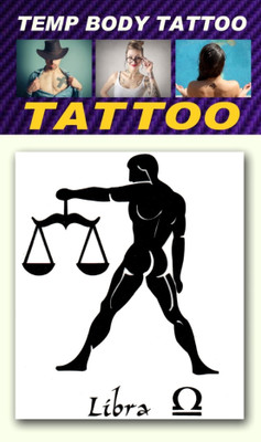 

smilendeal Smilendeal_T2445 Libra Sun Signs Temp Body Tattoo(Libra Sun Signs)