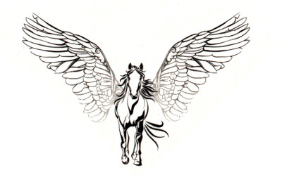 

smilendeal Smilendeal_T2595 Horse Wings Temp Body Tattoo(Horse Wings)