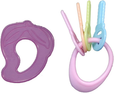 

Poddar Fashion Square BPA-Free Non Toxic Toddler And Infant Baby Silicone Tooth Gel Sooter Teether Keys Ring Teething Toys For Baby Rattle Toy Textured Water Filled Make Relax for Baby Teether(Multicolor)
