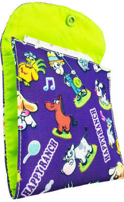 

Meher Collection Cosmetic Pouch(Multicolor, Green), Neon green button;neon green lining;purple ranch print
