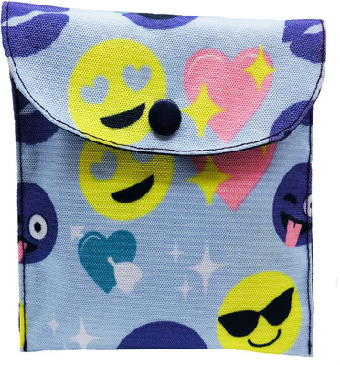 

Meher Collection Cosmetic Pouch(Multicolor), Purple button;purplelining;smiley print