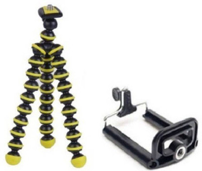 

Ruhi Mini Octopus Adjustable Mobile Phone Camera Stand Clip Bracket Holder And Tripod (Yellow, Supports Up to 500 g) Tripod(Multicolor, Supports Up to 500 g)