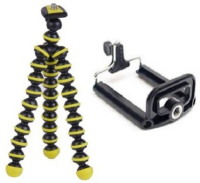 

Ruhi Adjustable Mini Octopus Mobile Phone Camera Stand Clip Bracket Holder Tripod (Yellow, Supports Up to 500 g) Tripod(Multicolor, Supports Up to 500 g)