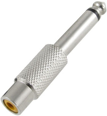 

GVAAS TV-out Cable NICKEL PLATED P38 MALE TO RCA FEMALE CONNECTOR ADAPTER CONVERTOR AUDIO JACK RCA female to 1/4" male mono audio(Silver, For Home Theater)