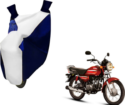 AUTO PEARL Two Wheeler Cover for Hero(CD deluxe, White, Blue)