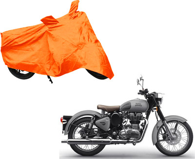 AUTO PEARL Two Wheeler Cover for Royal Enfield(SS, Orange)