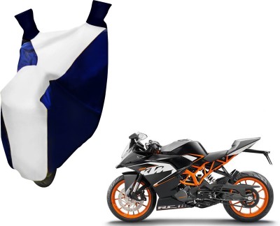 AUTO PEARL Two Wheeler Cover for KTM(Duke 200, White, Blue)