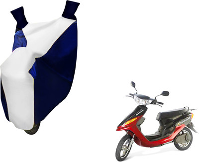 AUTO PEARL Two Wheeler Cover for Indus(Yo Electron, White, Blue)