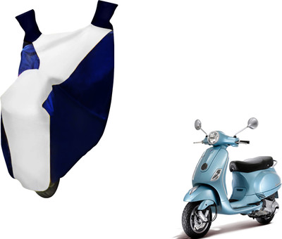 AUTO PEARL Two Wheeler Cover for Piaggio(Vespa LX, White, Blue)